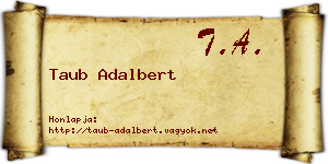 Taub Adalbert névjegykártya
